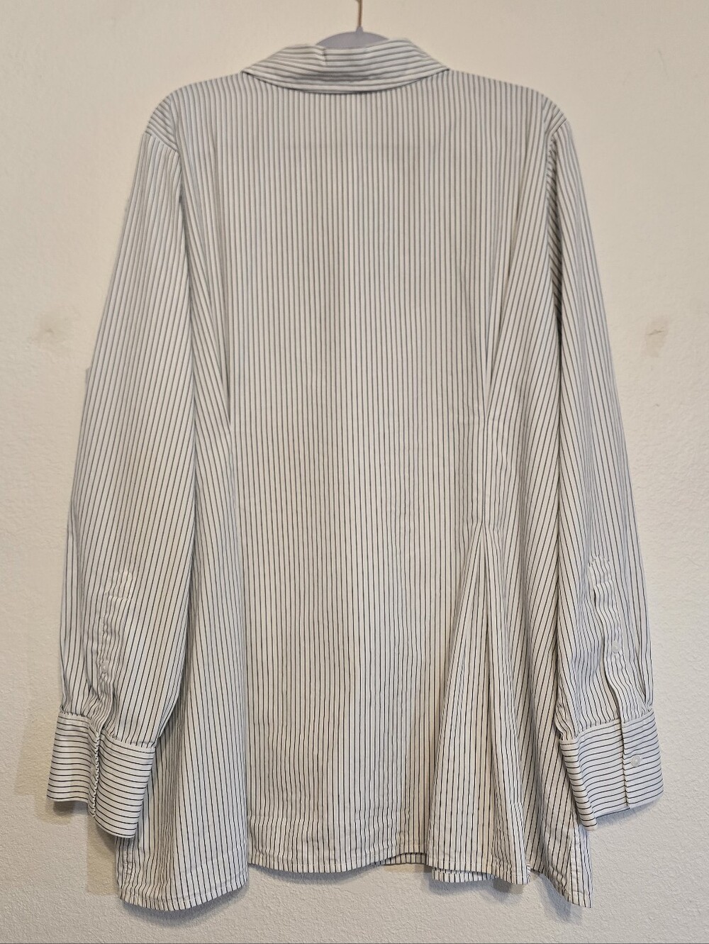 Nordstrom Striped Button Up Shirt XXL White Black 100% Cotton Long Sleeve - Picture 3 of 8